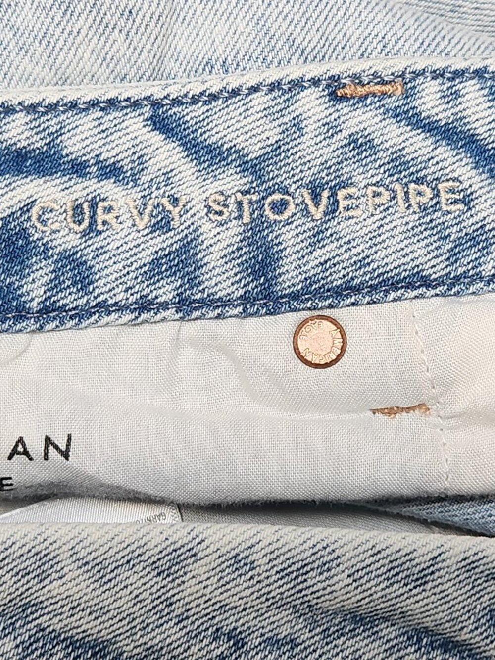 AMERICAN EAGLE Curvy StovePipe Strigid Torn Jeans  - 18 Short - NEW - Picture 6 of 8